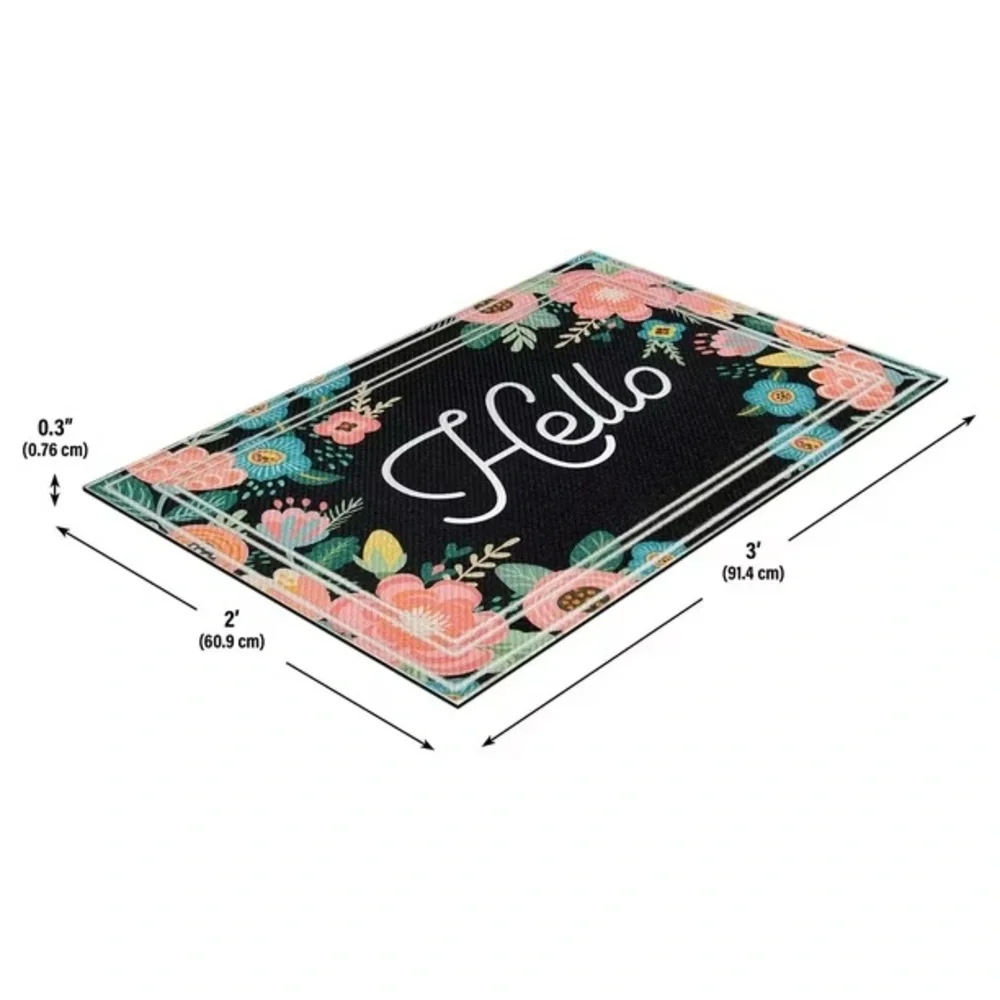 Hello Boho Abstract Indoor/Outdoor Doormat, 2' x 3'